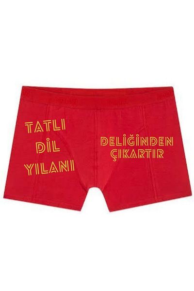 BoxerMasters Men's Red Sweet Printed Tongue Written Man Boxers