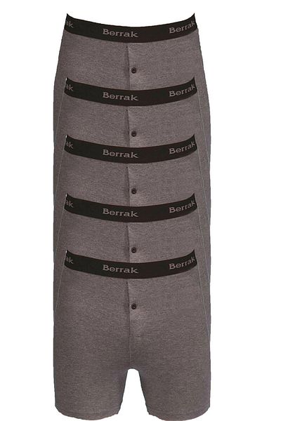 Berrak Ανδρικά κουμπιά Boxer 5 Pack Long Leg Lycra
