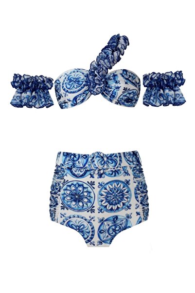 Nur Karaata Lilou Bleu Blanc Bikini