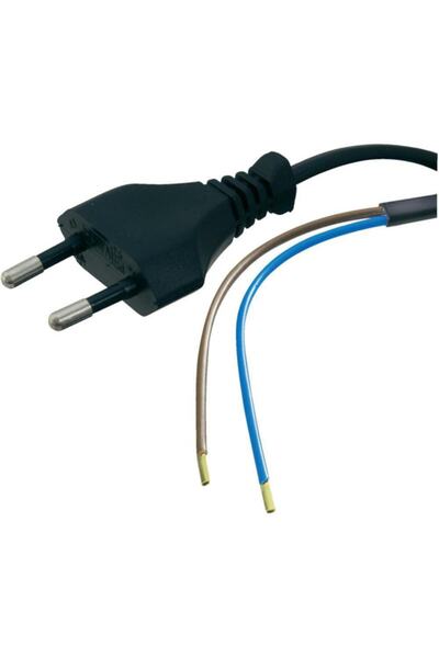WOZLO Power Kablo 2x0.75mm 1 Metre Uzatma 2 Pin Teyp Fişi Uçu Açık