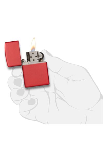 Zippo Çakmak Kırmızı Red Matte Logo 233zl-000052