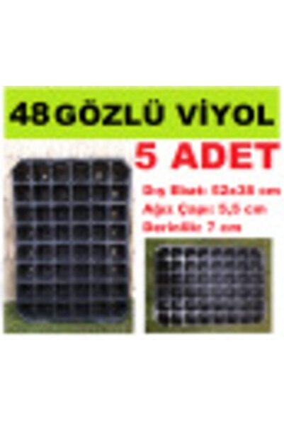 Ekodoğa 48 Gözlü Fide Viyolü 5 Adet Fidan Viyolleri Tohum Çimlendirme Kabı Fi...