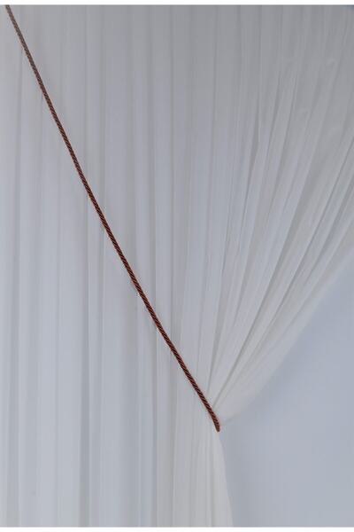 Saççax Exclusive Kiremit Renk Klasik Kordon Kruvaze Tül Perde Fon Toplama Hal...