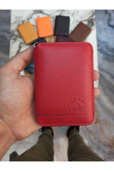 Westpolo Genuine Leather Zippered Unisex Wallet Card Holder