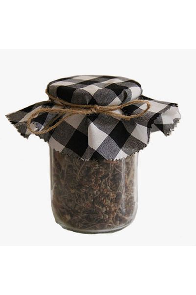 Çizgikare Black Checkered Fabric Jar Lid (16 CM) - 10 Pieces Price