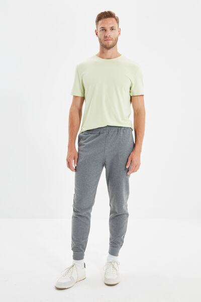 Trendyol Collection Anthrazitfarbene Fleece-/warme Jogginghose – Regular Fit TMNAW21EA0264