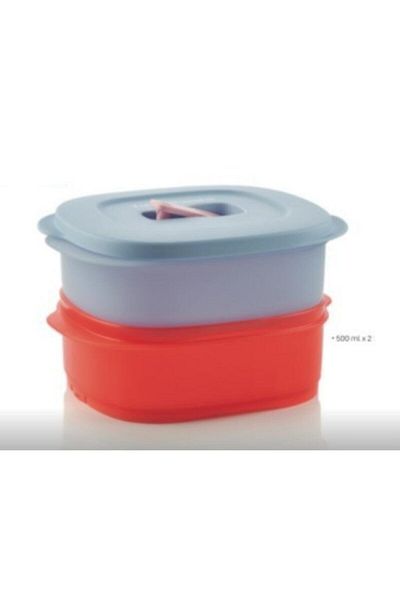 Tupperware وعاء تسخين الميكروويف 500 مل × 2