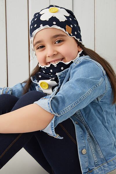 Babygiz Дівчача дитяча шапочка з коміром, 100% бавовна
