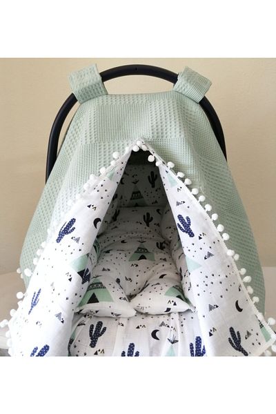 BabyLifeHome Piqued Muslin Fabric Stroller Cover Cushion and Sheet