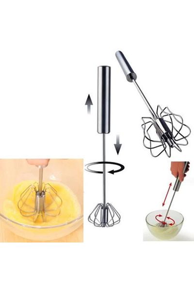 EbruliHomeArt Automatic Push and Check Hand Mixer - Stainless Steel, Beater Mixer