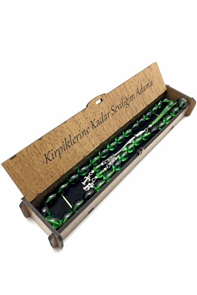 KANUNİ TESBİH Mărgele de rugăciune din lemn acrilic personalizate cu scris cu...