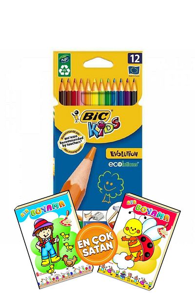 Bic 12 Color Tropicolor Kids Dry Crayons