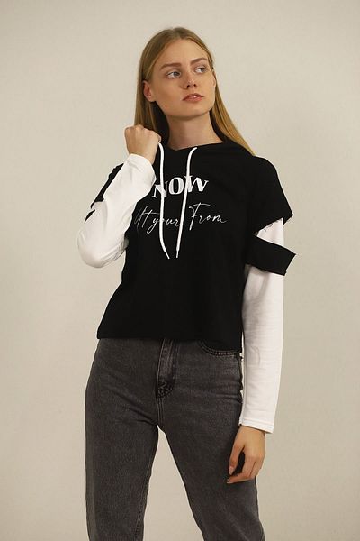 GABRİA Hooded Patterned Sweat