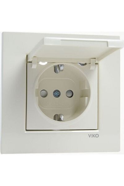 VİKO Viko Cream Karre Child Proof Covered Grounded Socket (Viko-90967X12 K)