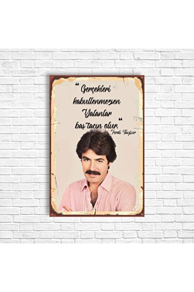 TRENDPOSTER Ferdi Tayfur Retro Ahşap Poster