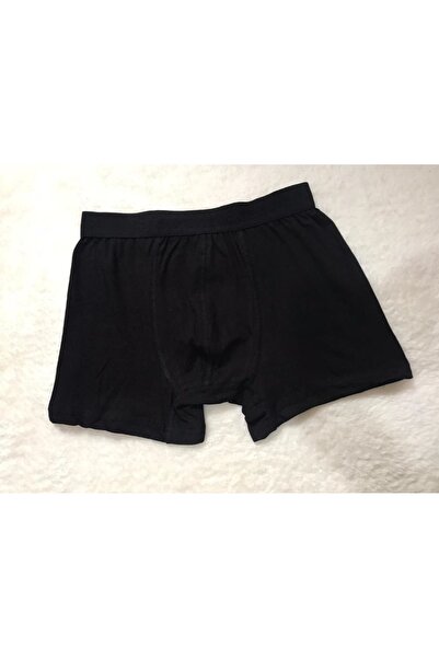 ERŞAH Erkek Siyah Likralı Yazılı Boxer