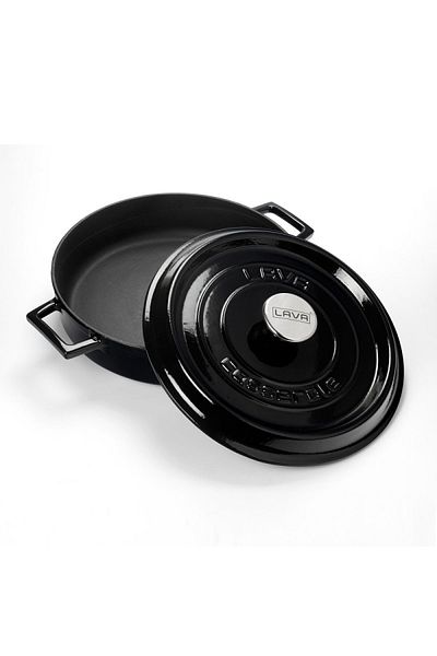 Lava Trendy Iron Cast Black Pot - Diameter (Ø) 28 Cm, Matte Finish, Lv Y St 28 K2 Matbl