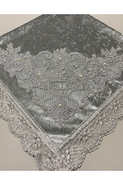 BULUT HOME حزمة المهر المخملية الفرنسية المزخرفة باللون الرمادي