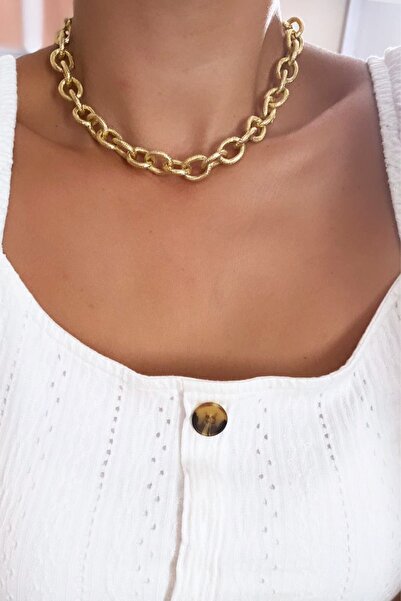 Clare's Store Textured Gold Chain