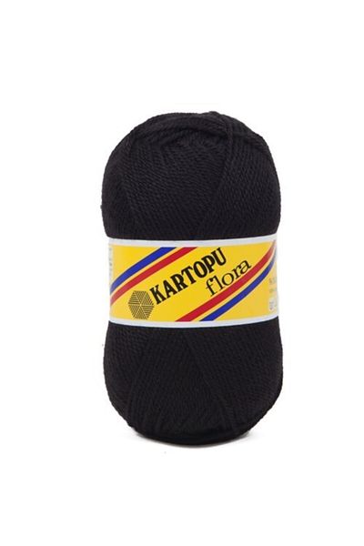 Kartopu 100gr Snowball Flora Fiber & Booties Hand Knitting Yarn - 940 Black