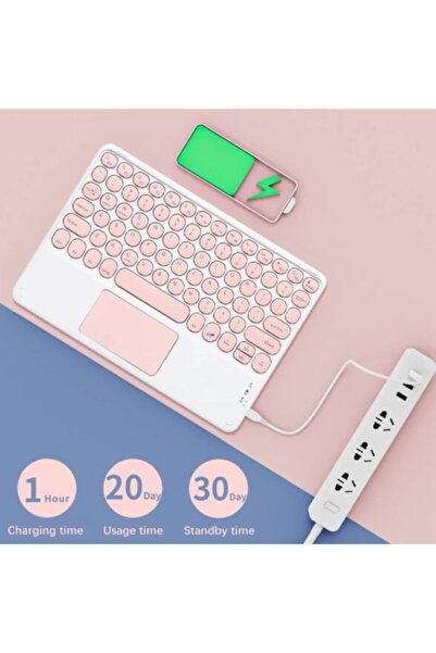 TECHNOM Tüm Cihazlara UyumluTouchpadAkıllıDokunmatik Ekranlı Kablosuz Bluetooth Klavye ios-android-win