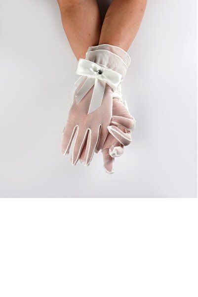 SeddA White Bow Bridal Gloves