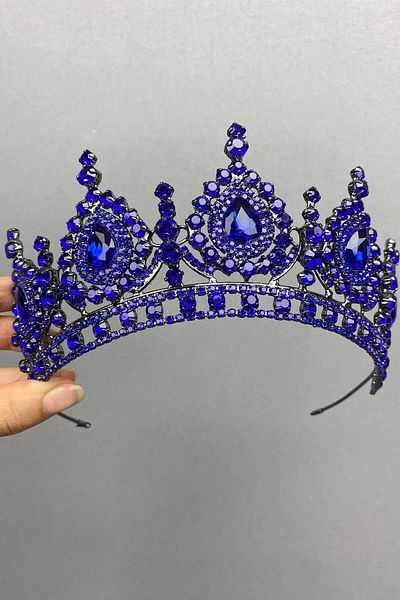 Hobigram Ahu Model Saks Blue Henna و Bridal Crown - تصميم خاص، إكسسوار، إنتاج عالي الجودة، طراز مذهل