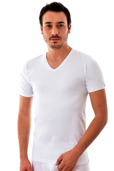 Hayran Tutku Men's White V-Neck Undershirt Tshirt