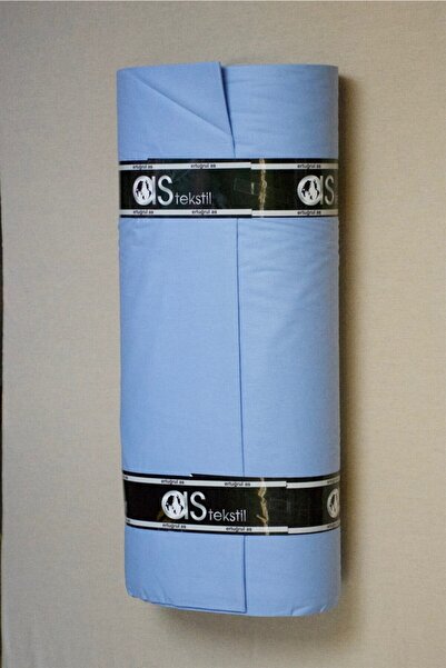 AS TEKSTİL Poplin Kumaş Mavi %100 Pamuk Süper Lüks Akfil (1 METRE)