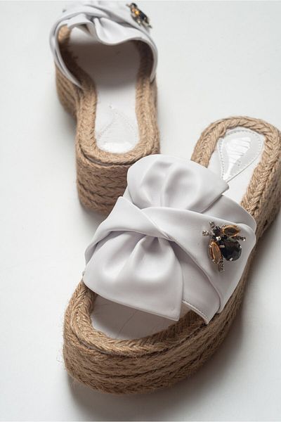 LuviShoes T02 White Stone Women's Slippers