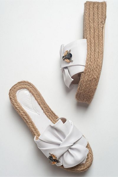 LuviShoes T02 White Stone Women's Slippers