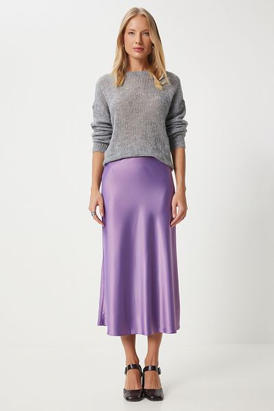 Happiness İstanbul Lila Satin-Damenrock – FN03361