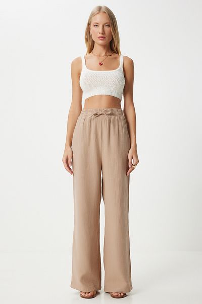 Happiness İstanbul Musselin Biscuit Palazzo Hose – Damen MX00160