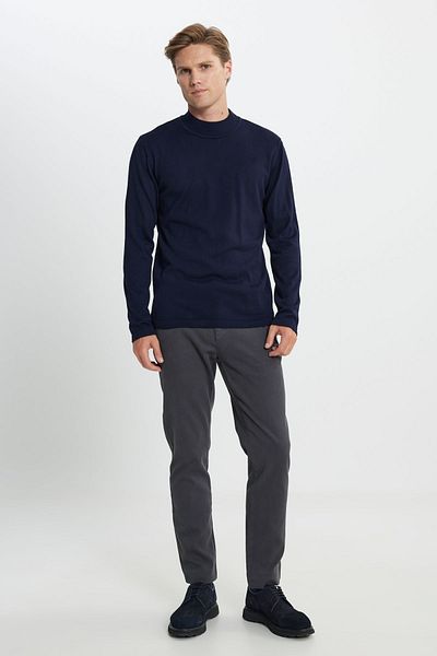 AC&Co / Altınyıldız Classics Navy Blue Men's Knitwear Sweater - Non-Pilling, Standard Fit, Half Turtleneck