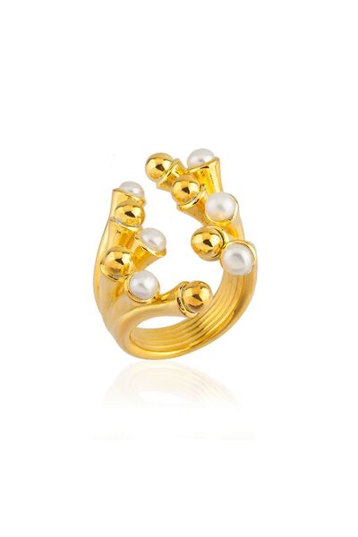 LİNYA JEWELLERY Kafes Incili Yüzük