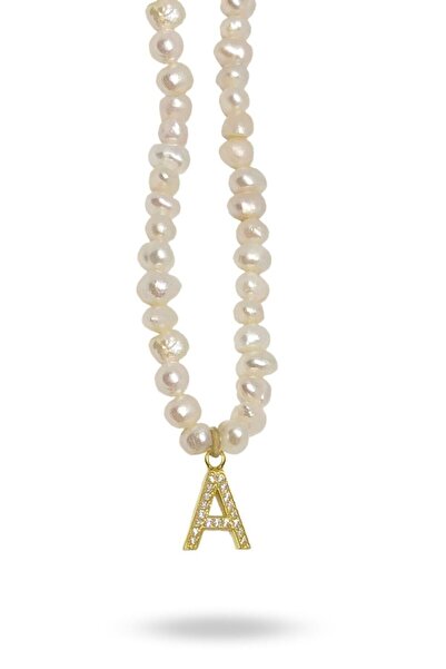 LİNYA JEWELLERY Kişiye Özel Harfli Kum Inci Kolye A