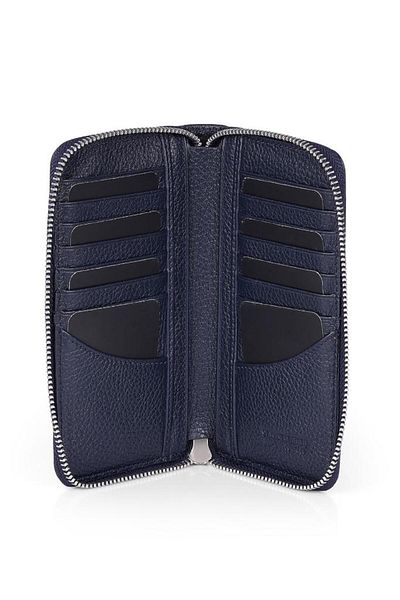 Daniel Klein Dkl3016-2 Women's Large Volume Zippered Navy Blue Wallet & Card Holder in Purse Form