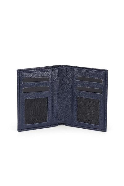 Daniel Klein Dkl1344-2 Large Volume Made of Real Leather Men's Navy Blue Wallet & Card Holder