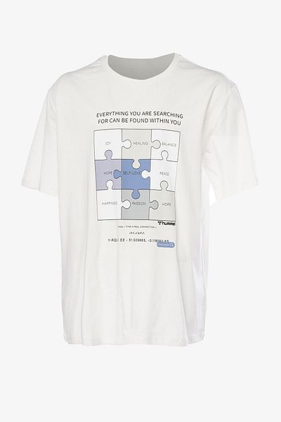 hummel Ανδρικό λευκό μπλουζάκι Oversize Hmldanniel - 911884 -9003