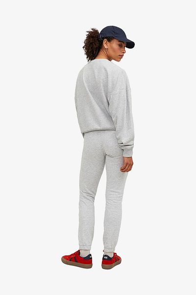 JJXX Pantaloni de trening gri pentru femei Jxriley Slim Lw 12250114 -LightGreyMelange