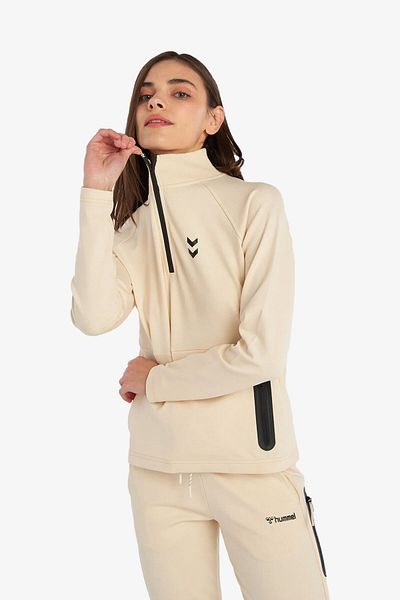 hummel Hanorac pentru femei Hmlfuyu cu fermoar de culoare bej - 921960 -9820