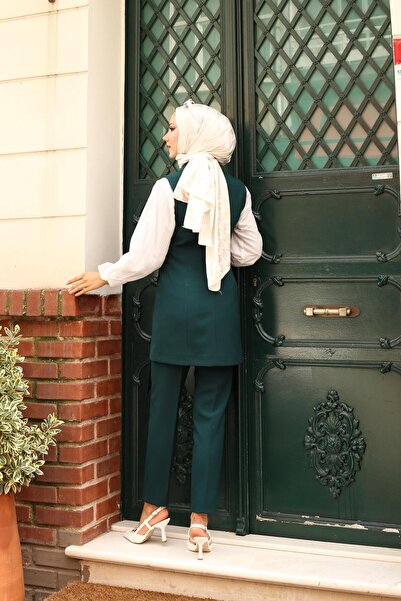 LOVELF Broş Detay Kuşaklı Yelek Takım