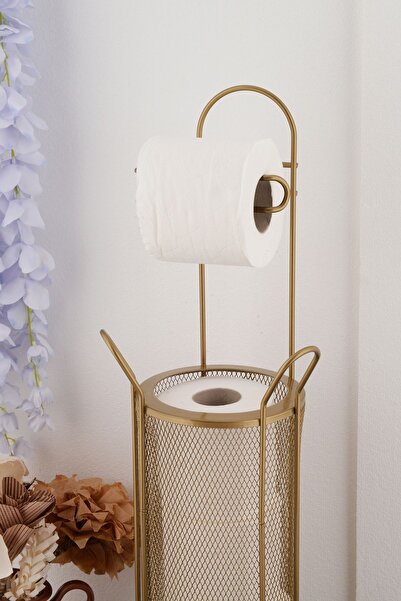 ANGDESİGN AngDesign Metal Sepetli Tuvalet Kağılık Standı-Antik