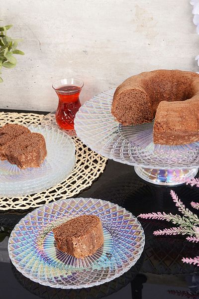 ANGDESİGN طقم حلوى كيك زجاجي من أنجديس بليندا 7 قطع - شفاف لامع