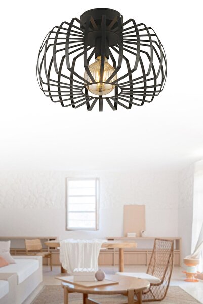 NisaLuce Star Metal Plafonyer Siyah