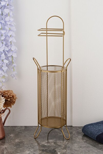 ANGDESİGN AngDesign Metal Sepetli Tuvalet Kağılık Standı-Antik