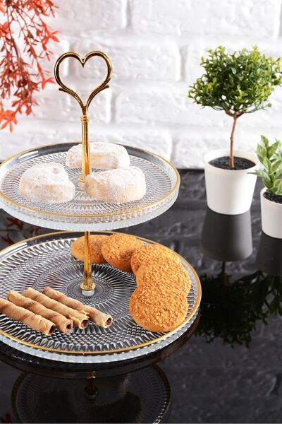 ANGDESİGN Angdesign Marseille Glass Layered Cookie Holder-transparent/with Gold Gilt Edge