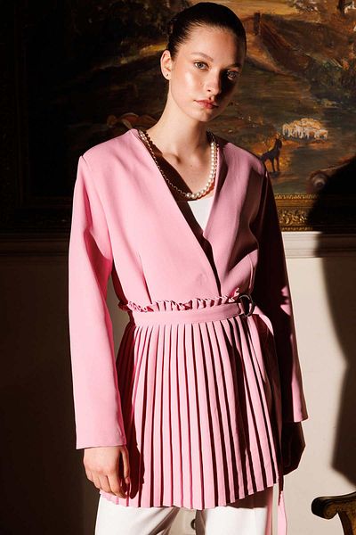 Hooopstore PILISE BLAZER JACKET WITH ACCESSORY - PINK