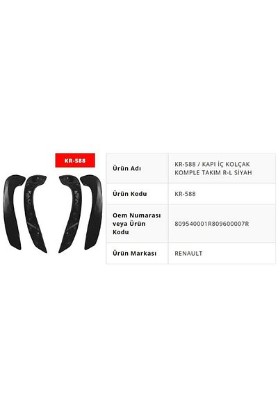 OEM Black Fluence Door Inner Armrest Set - 809540001 R 809600007 R Nskr-588 Sot