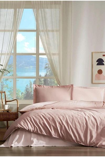 Afrodit Single Ranforce Duvet Cover Set - Colourist Soil milk Coffee